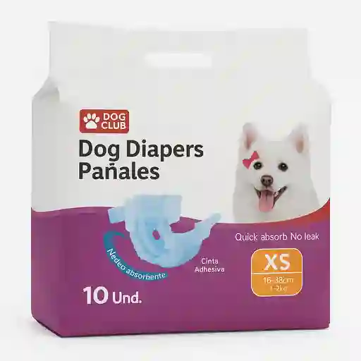 Pañales Dog Diapers Talla Xs 10 Und