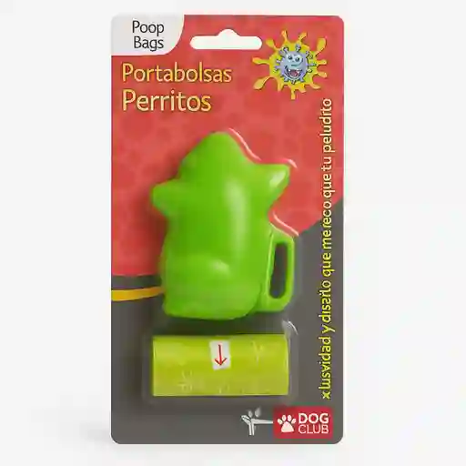 Porta Bolsas En Forma De Perrito 2 Repuestos Verde