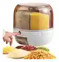Dispensador Giratorio Para Granos Frutos Secos 6 Divisiones Color Blanco