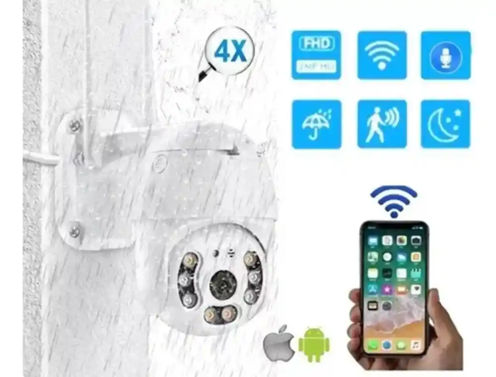 Camara Ip Domo Seguridad Exterior 1080 - 360 Ptz Lan