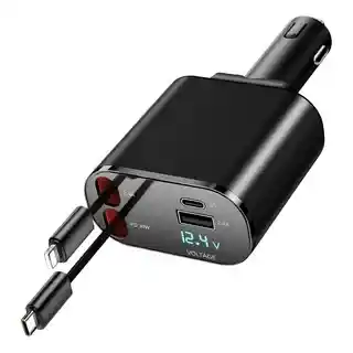Cargador Carro 4 En 1 Retractil