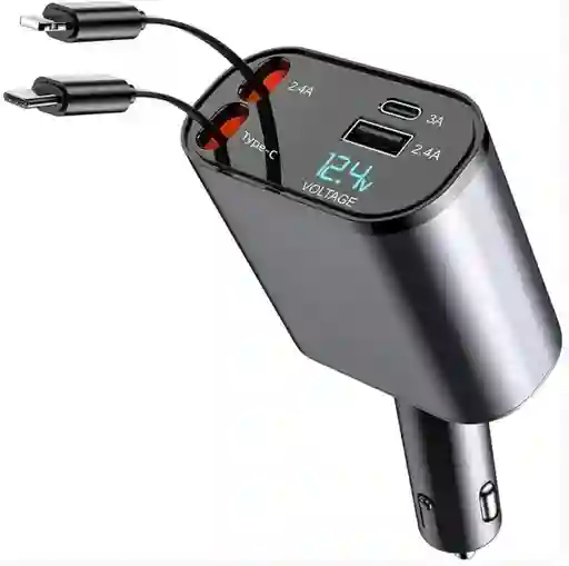 Cargador Carro 4 En 1 Retractil
