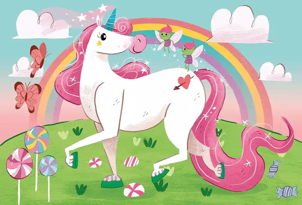 Rompecabezas 104 Piezas Unicornios Clementoni Para Niños