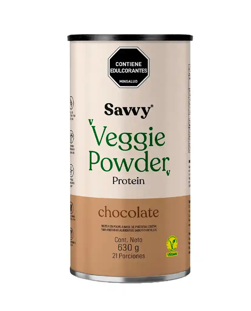 Proteina Veggie Powder Chocolate Savvy 630 Gr