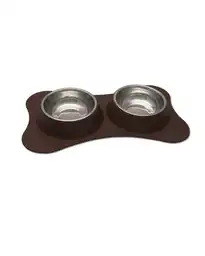 Loving Pets Comedero Doble Flexible Chocolate