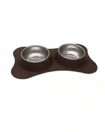 Loving Pets Comedero Doble Flexible Chocolate