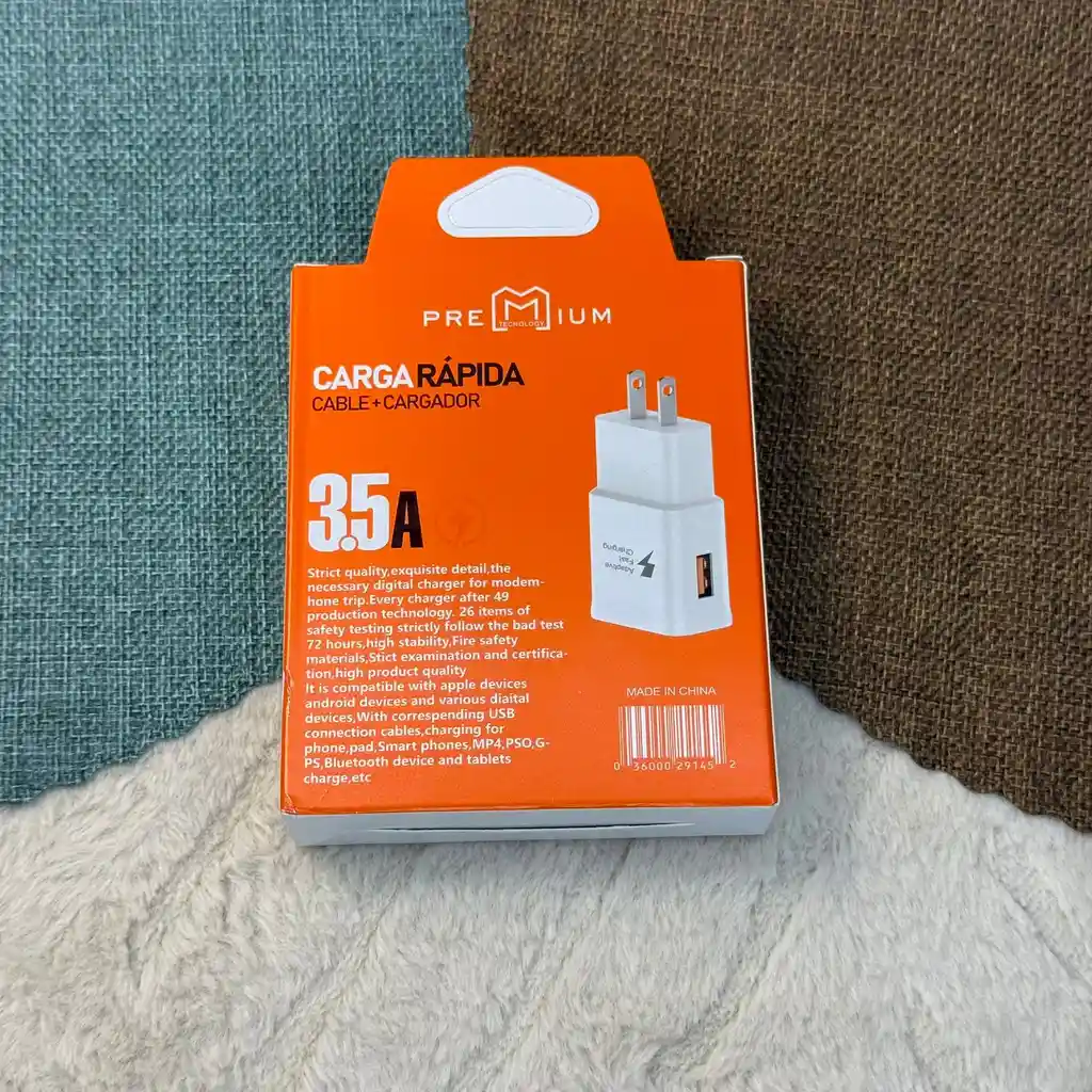 Cargador De Android Usb - Tipo C 3.5a / Premium / Pt-3a01