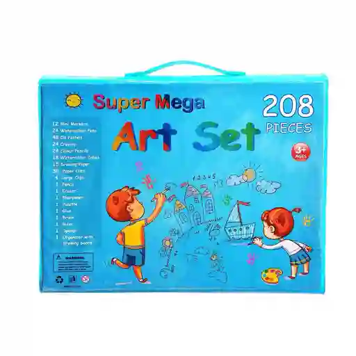 Set De Arte Para Niños De 208 Piezas Azul