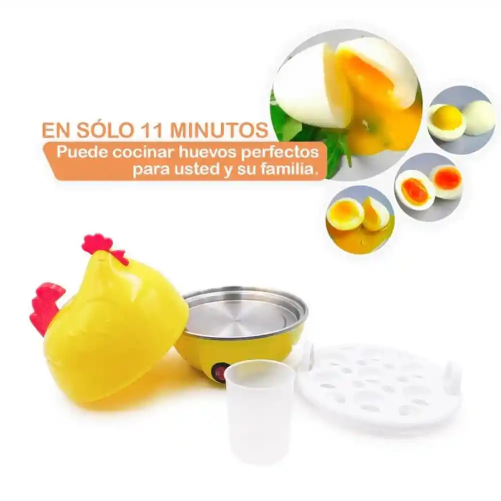 Hervidor Huevos Tibios Electrico 7 Puestos Gallina Amarilla