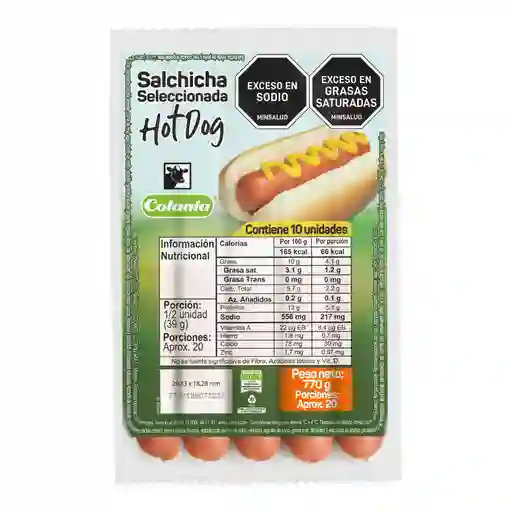Salchicha Seleccionada Hot Dog X 770 G X 10 U