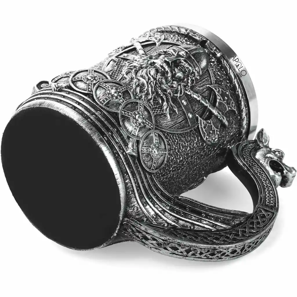 Vaso Taza Mug Vikingo Medieval Mango De Dragón Coleccionable