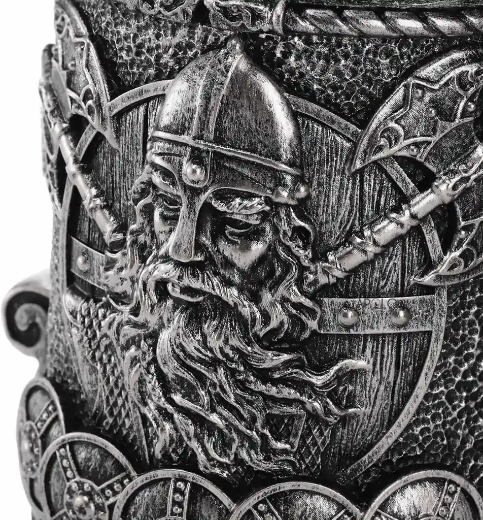 Vaso Taza Mug Vikingo Medieval Mango De Dragón Coleccionable