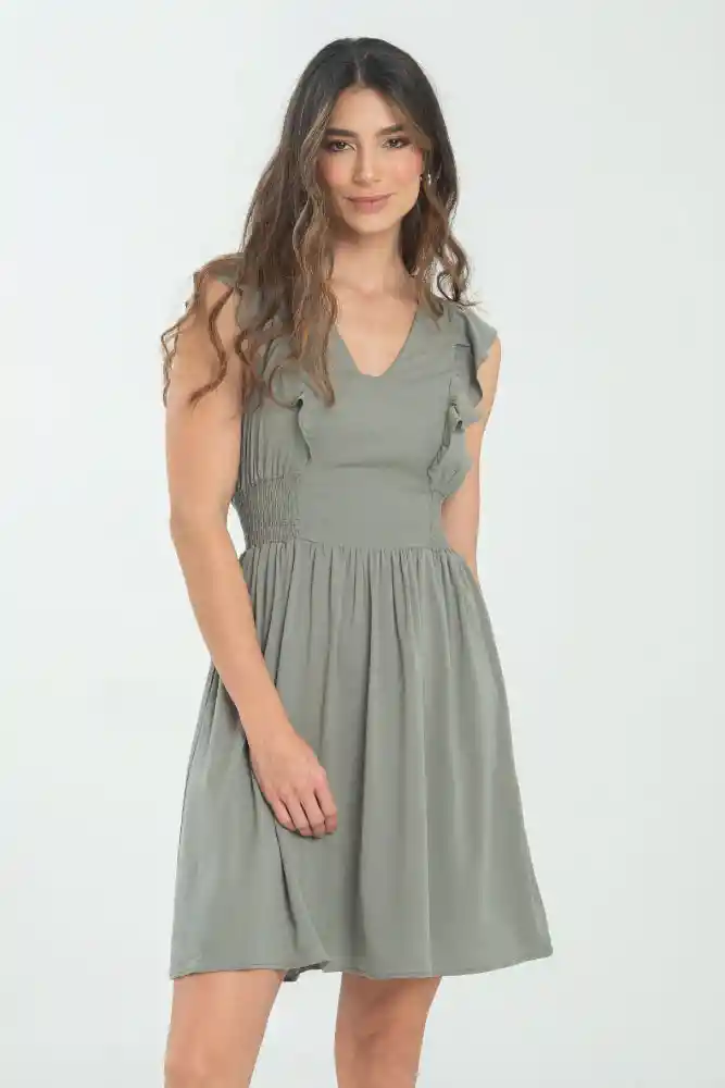 Vestido Alma Color Verde Salvia Talla L