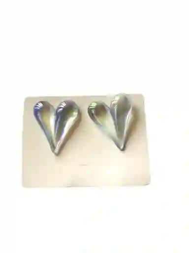 Arete Tipo Topo Corazon Acrilico Corazon Azul