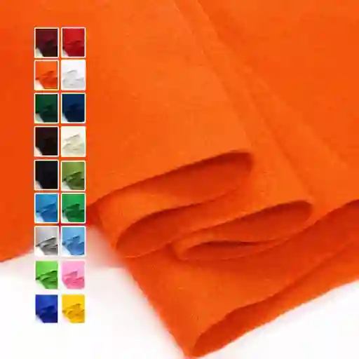 Paño Lency Fieltro Para Manualidades 1mx50cm Naranja