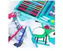 Set De Arte Y Dibujo Para Niños De 128 Piezas Rosa