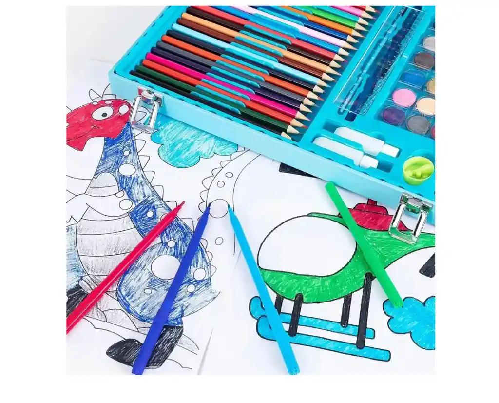 Set De Arte Y Dibujo Para Niños De 128 Piezas Rosa
