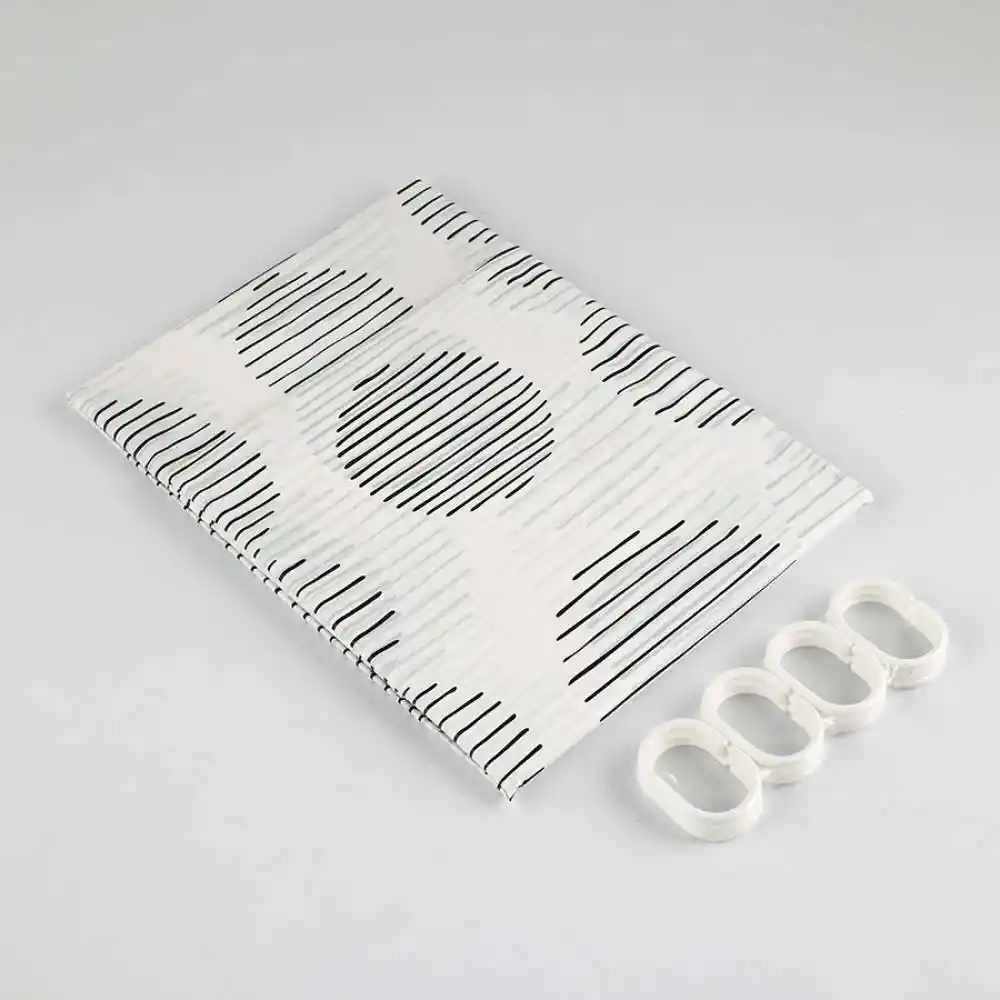 Cortina De Baño Bathroom Solutions 2x38cm Plastico
