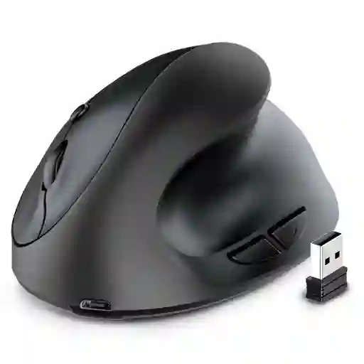 Mouse Inalambrico Vertical Recargable Negro