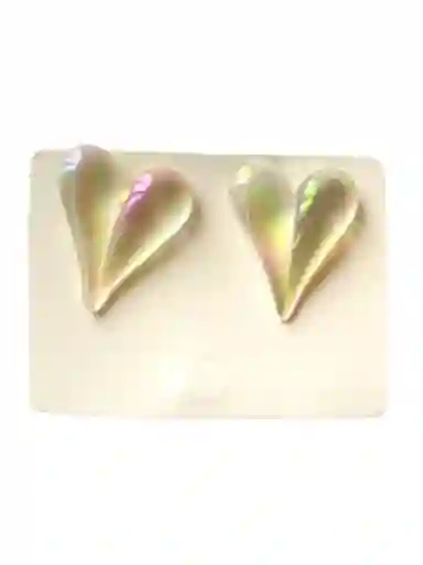 Arete Tipo Topo Corazon Acrilico Corazon Transparentes