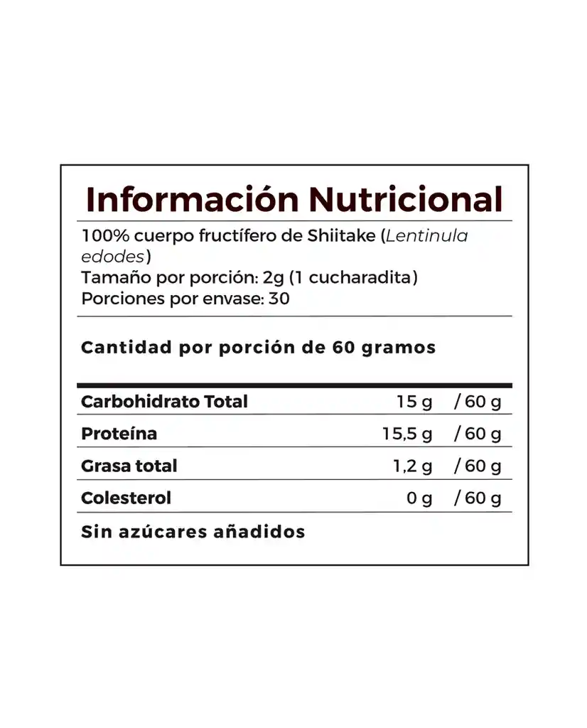 Shitake Vital Setas 60 Gr