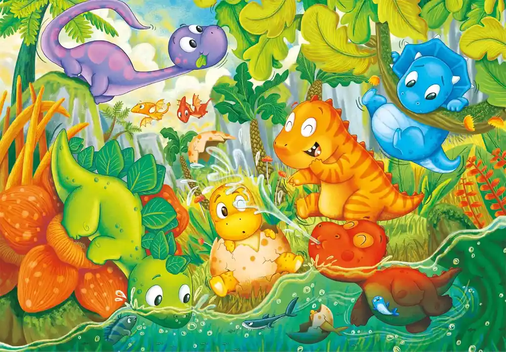 Rompecabezas 20 Piezas Dinosaurios Bebés Para Niños