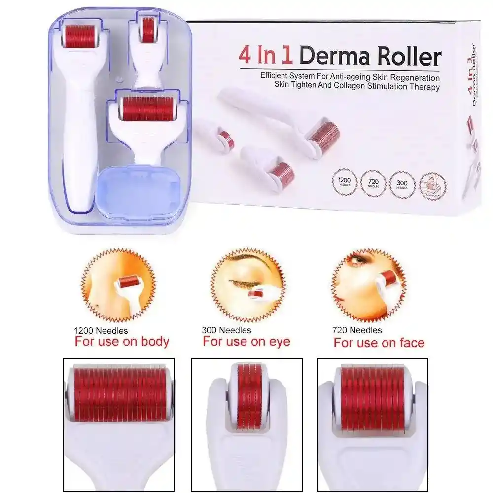 Kit Derma Roller 4 En 1 1,5mm 1.0mm Y 0.5mm