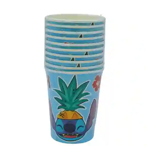 Vaso Para Fiesta Stitch Aloha Hawaii X 10und