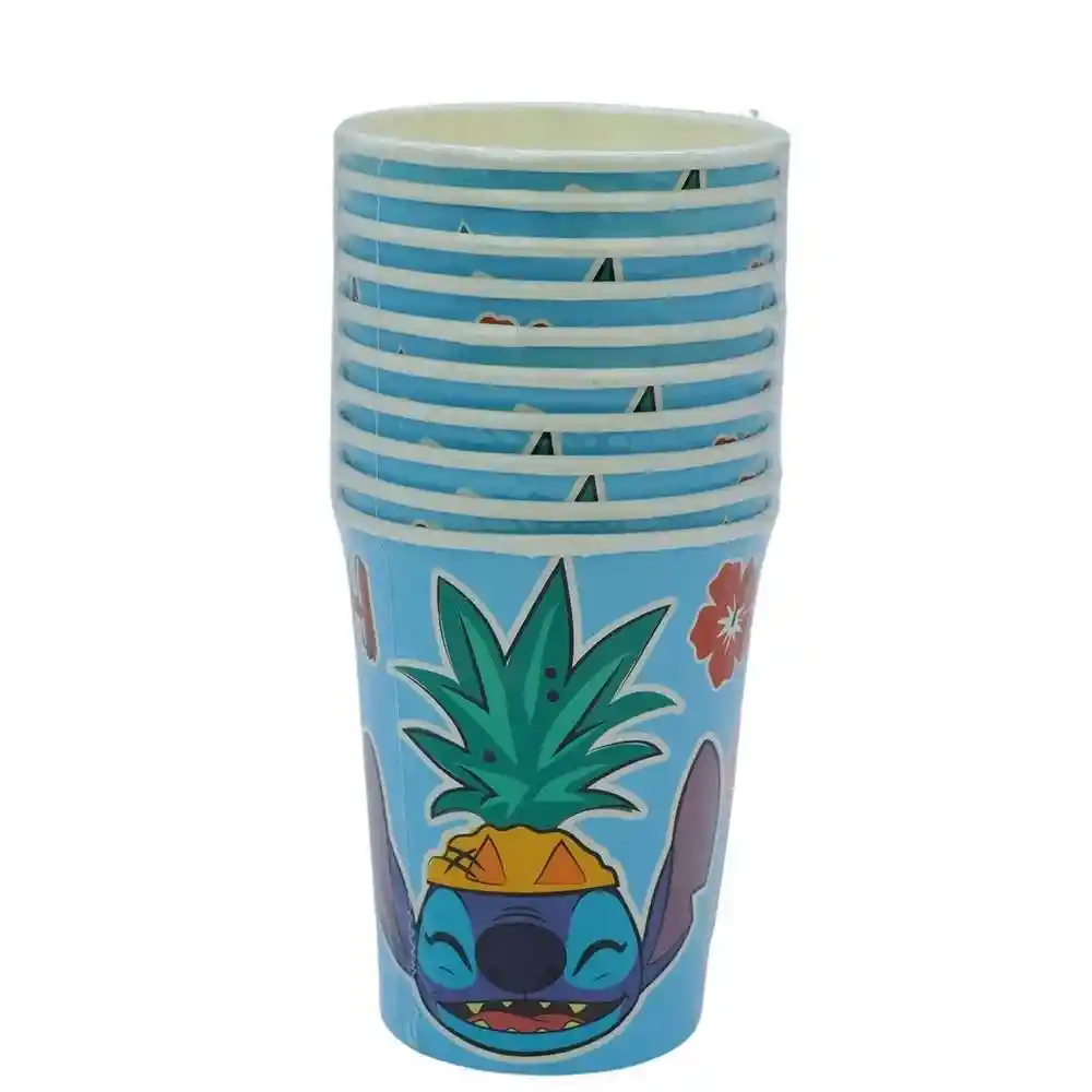 Vaso Para Fiesta Stitch Aloha Hawaii X 10und