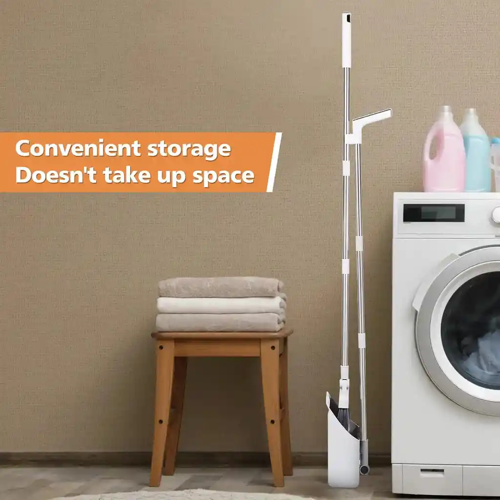 Set De Escoba Y Recogedor 3 En 1 Con Mango Largo