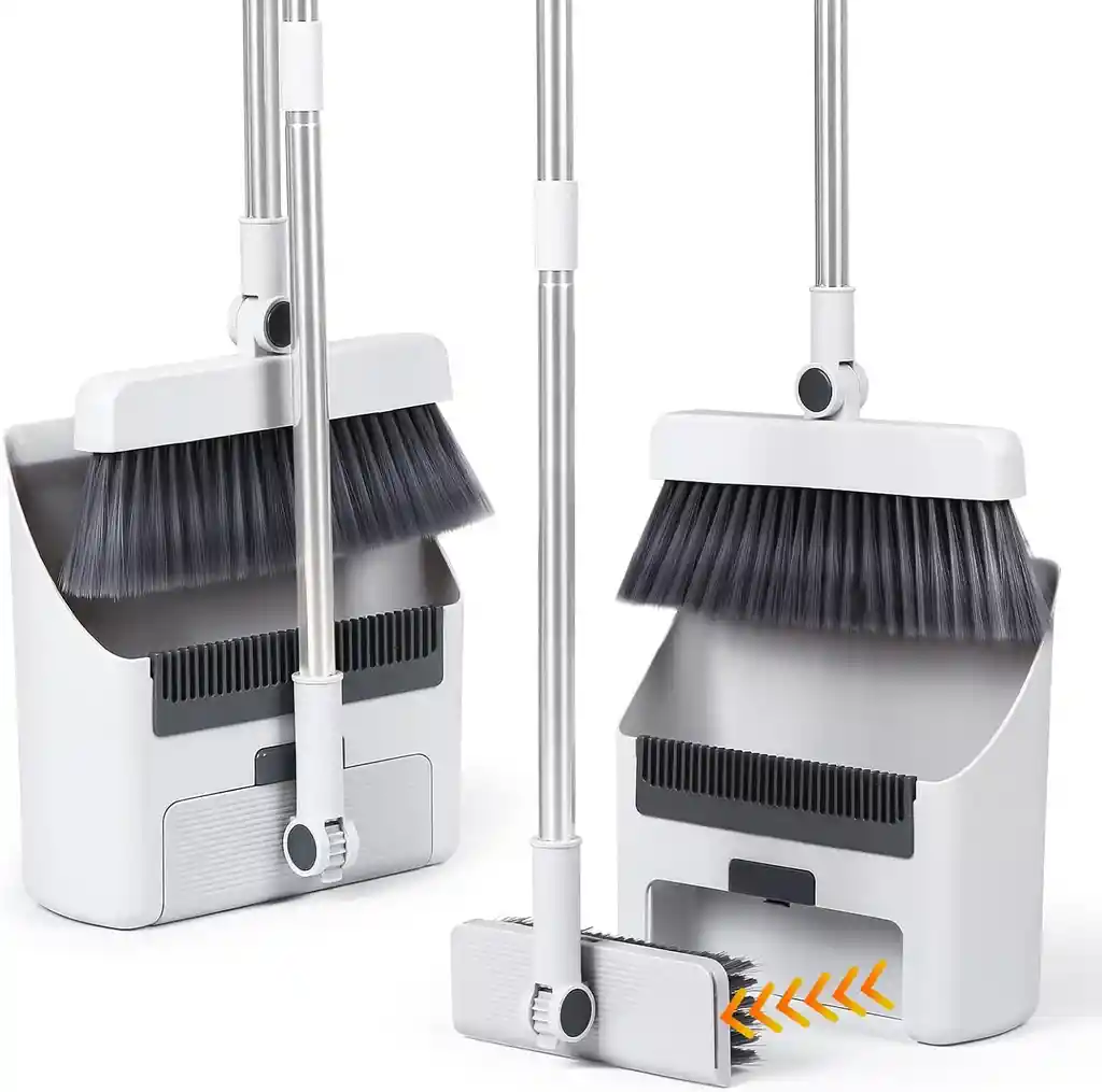 Set De Escoba Y Recogedor 3 En 1 Con Mango Largo