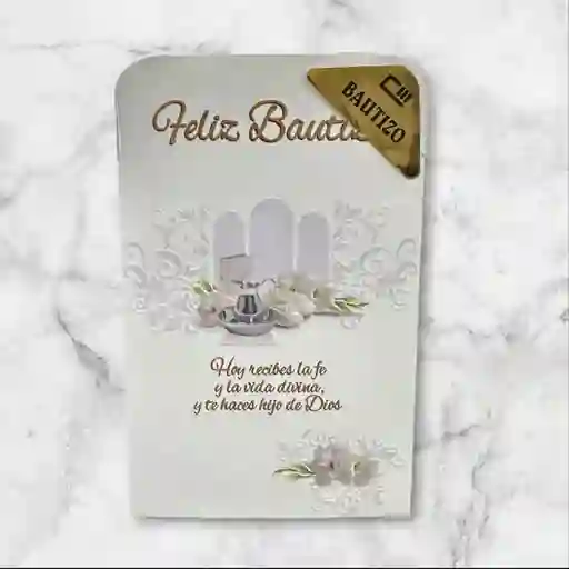 Tarjeta Regalo Mensaje Y Lluvia De Sobres Feliz Bautizo Colmodernas C16cmx9cm