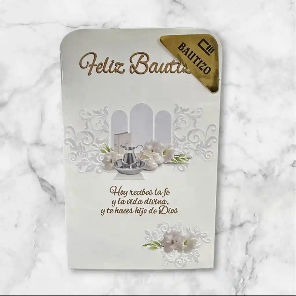 Tarjeta Regalo Mensaje Y Lluvia De Sobres Feliz Bautizo Colmodernas C16cmx9cm