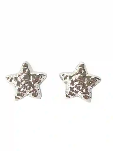 Arete Tipo Topo Estrella Chunky Plateada