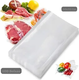 Bolsas De Sellado Al Vacío X100 Empacadoras Para Alimentos 30x25 Cm