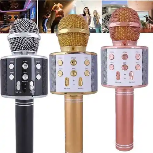 Micrófono Karaoke Bluetooth Ws868 Con Efectos De Voz