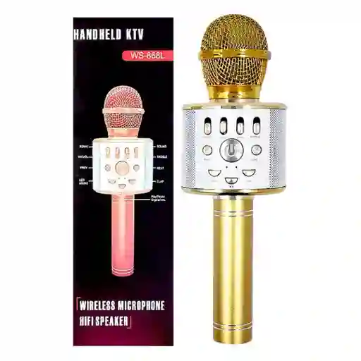 Micrófono Karaoke Bluetooth Ws868 Con Efectos De Voz
