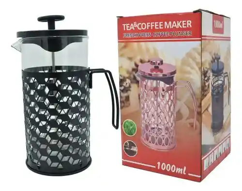Cafetera Prensa Francesa Calada Tetera Vidrio Manual 1000 Ml