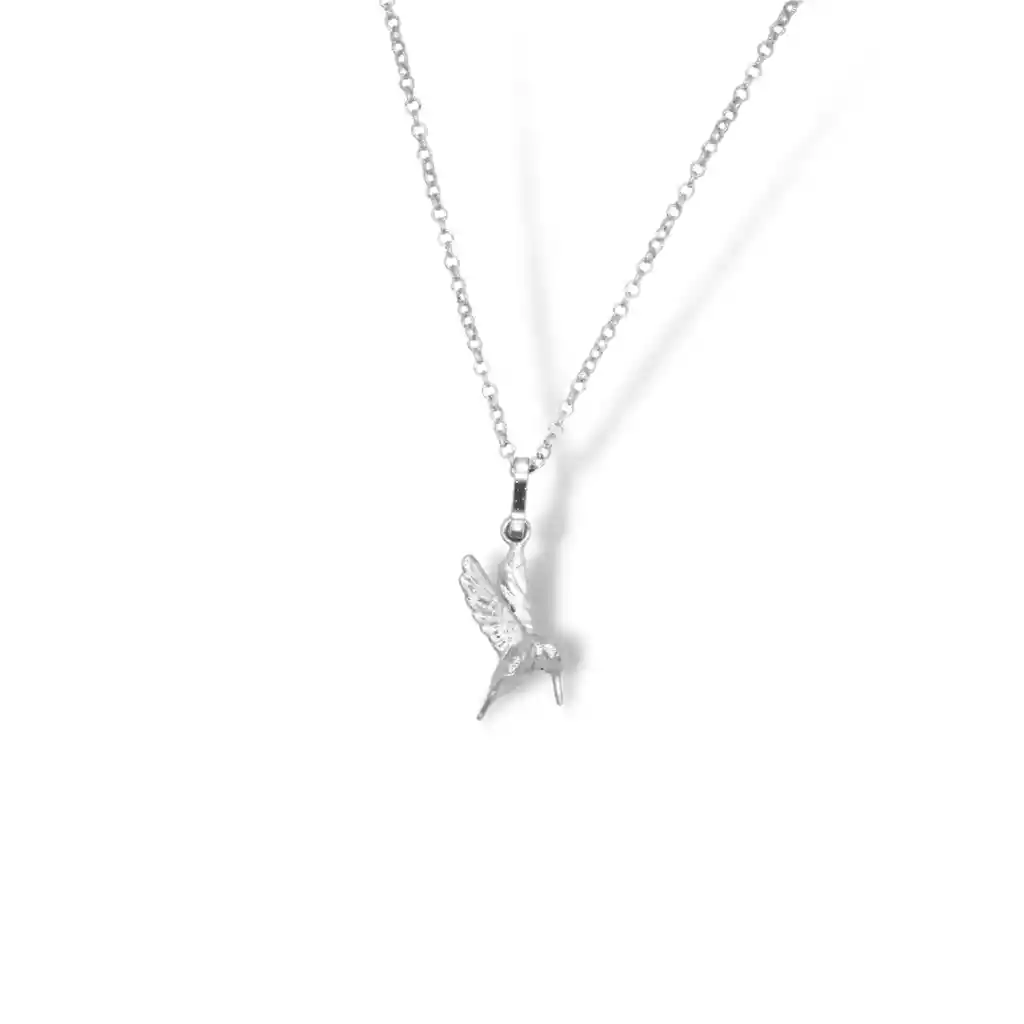 Cadena Con Colibrí Silver
