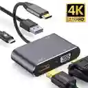 Adaptador Hub Usb C 4 En 1 A Hdmi, Vga, Usb 3.0, Usb C Pd
