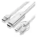 Cable Hdtv 3 En 1 Tipo C, V8 Y Lightning Qy-a8 | 4k |