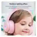 Auriculares Gamer Inalámbricos Onikuma B90 Rosa Con Luz Led