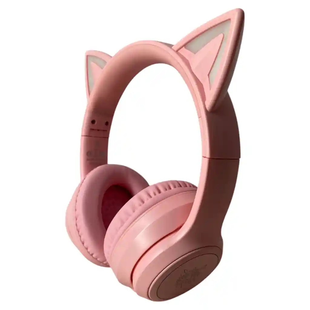 Auriculares Gamer Inalámbricos Onikuma B90 Rosa Con Luz Led
