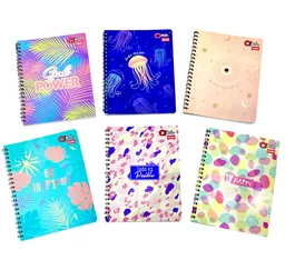 Cuaderno Argollado 80 Hojas Cuadriculado Qnota Scribe Diseños Surtidos Para Mujer