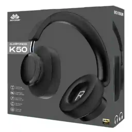 Audífonos Bluetooth K50 Movisun Inalámbricos Diadema Color Negro