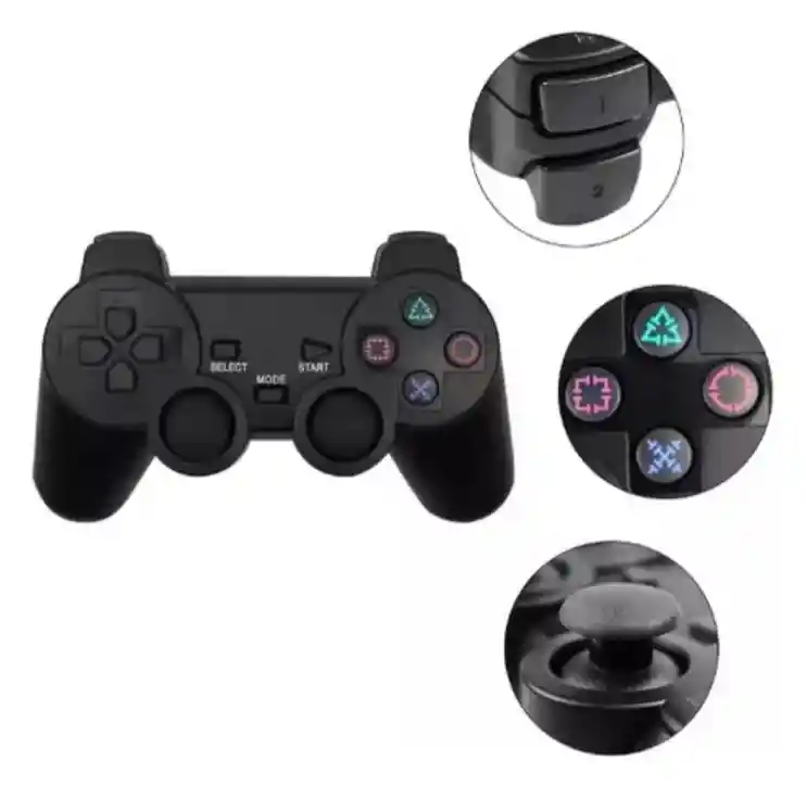 Control Joystick Inalámbrico Para Ps2 Con Doble Vibración, Ergonómico Y Alcance De Hasta 10 Metros