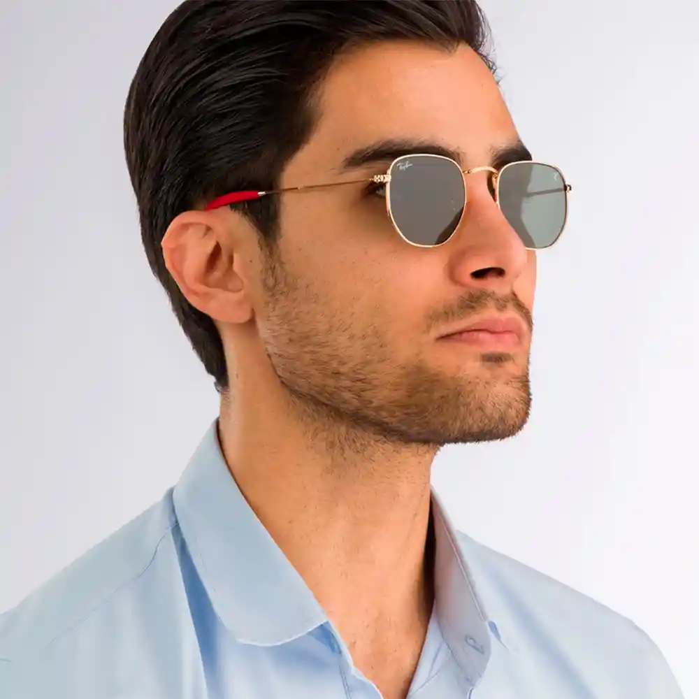 Gafas De Sol Ray Ban Hexagonal X Scuderia Ferrari Rb3548nm F008/31 Color Dorado Talla 51mm