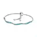 Pulsera Brazalete Pandora Deslizante Azul Ondulada 599436c01 Plata 925 - 18cm