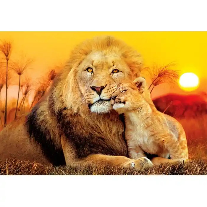 Rompecabezas 180 Piezas Leones Al Atardecer Para Niños