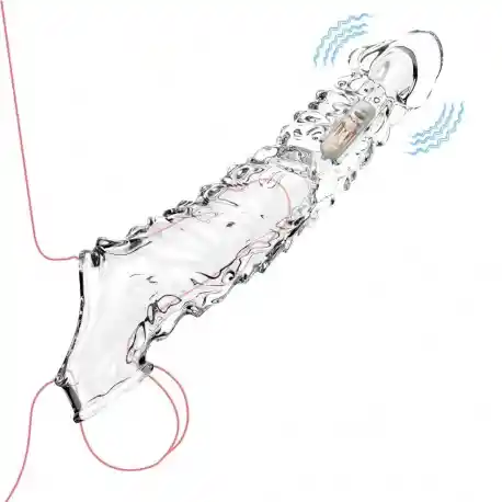 Funda Con Vibración Y Extensión Para Pene Rocco